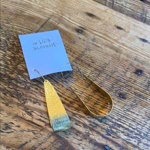 XOXO Gold Textured Teardrop Dangle Earrings